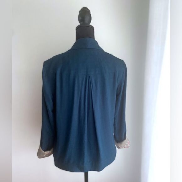 Anthropologie Cartonnier Camello Alpaca Print Draped Blazer Size XS - Picture 5 of 16